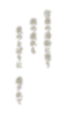信楽の湯船に憩う旅の疲れも夜のとばりに癒されて